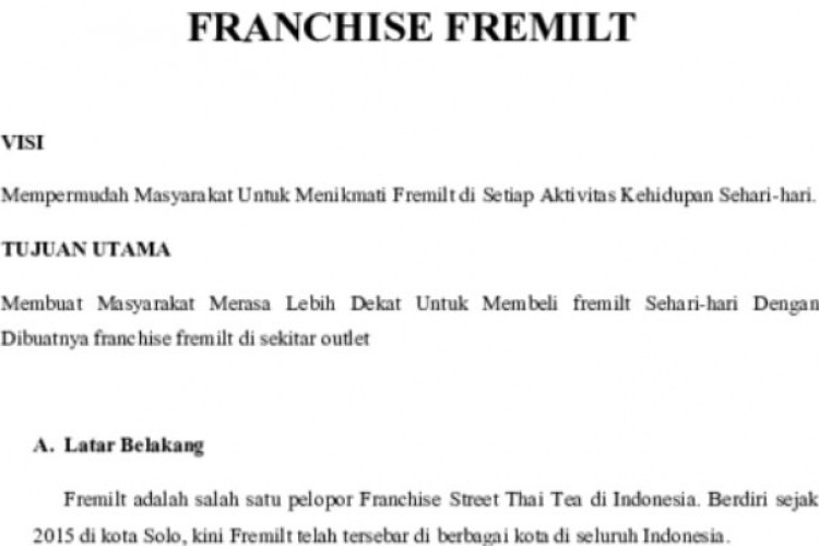 cara membuat proposal franchise terbaru